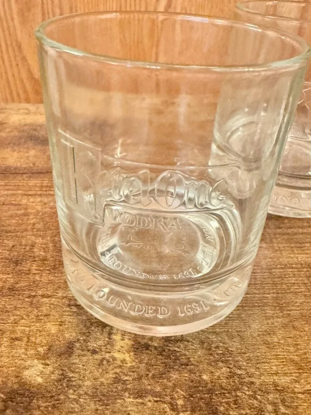 Ketel One Vodka Etched Rocks Glass 10oz Barware Embossed Bottom